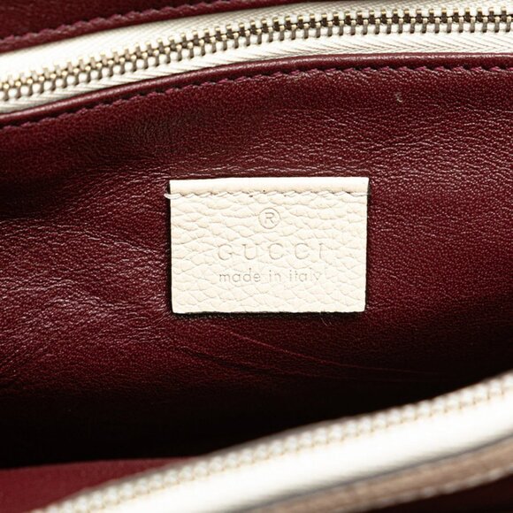 GUCCI White Leather Horsebit Shoulder Bag - Picture 11 of 12